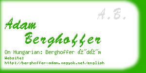 adam berghoffer business card